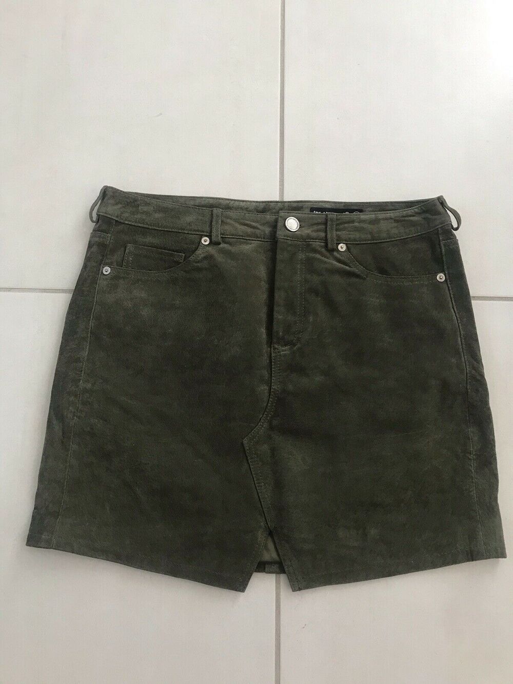 Blank NYC Leather A-Line Mini Skirt Lined